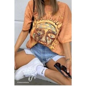 Urban Outfitters Orange Sun Graphic Tee